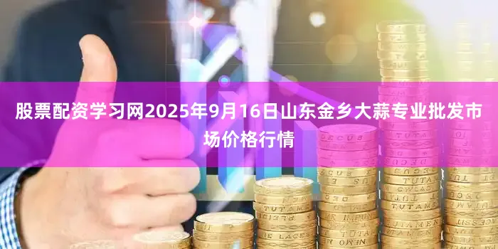 股票配资学习网2025年9月16日山东金乡大蒜专业批发市场价格行情